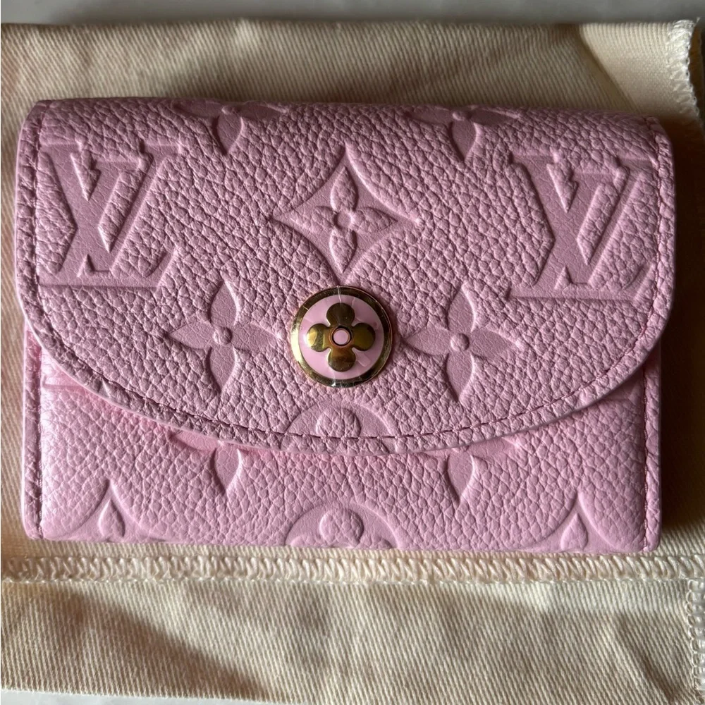 ❌SOLD❌ Vuitton Empreinte Leather Rosalie Cotton Candy Pink Wallet - Picture 1 of 4